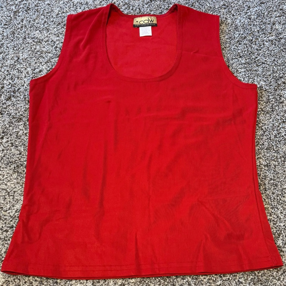 CDW Creative design works Red Sleeveless Women's crop Top L - Picture 4 of 5